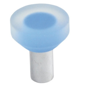 conical chrome knob metacrylate blue goma furniture handle 0031024v0108