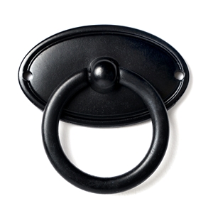 rustic furniture ring handle 45mm metal painted matte black