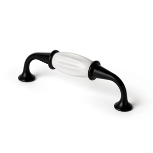 handle 96mm matt black metal matt black porcelain white