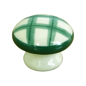 poignee bouton rond quadrille vert 423m7