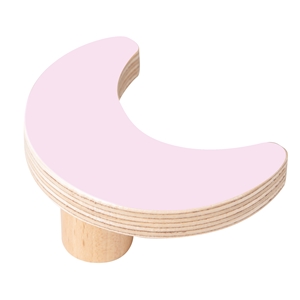 bouton lune 66mm bois de bouleau laque rose pour meuble de bebe bouton lune 66mm bois de bouleau laque rose pour meuble de bebe