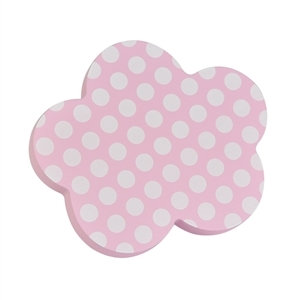 poignee bouton nuage rose a pois blancs en bois laque meuble bebe 442pr