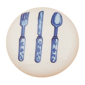 porcelain with cutlery decal furniture handle 448a6