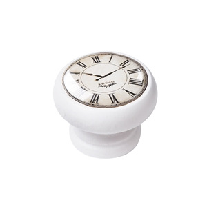 pomo mueble vintage madera laca blanca reloj blanco 450bl02