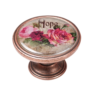 bouton meuble vintage vieux cuivre roses 1 550cb31