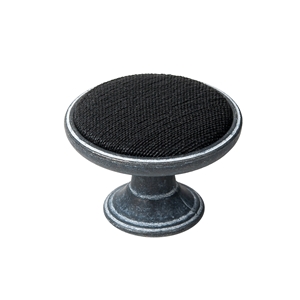 metal cabinet knob 37mm washed rust with fabric black bouton metal pour meuble 37mm oxyde decape avec tissu noir