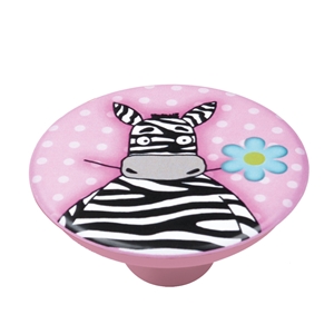 pomo abs con serigrafia zebra para mueble infantil ap1067