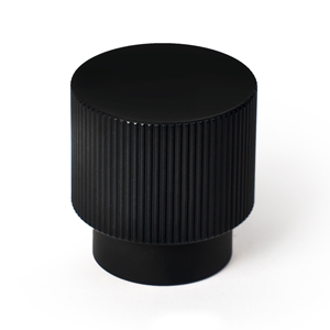 knurled aluminium knob 25mm matt black