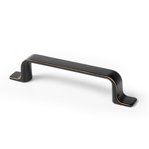 cabinet handle 96mm painted black with brass edges poignee meuble 96mm peint noir bords laiton