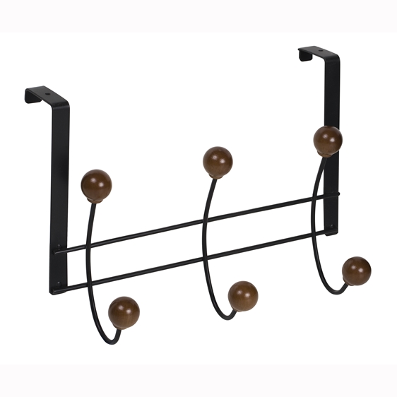 percha puerta negra con bolas haya miel 265x190mm 902nehm6