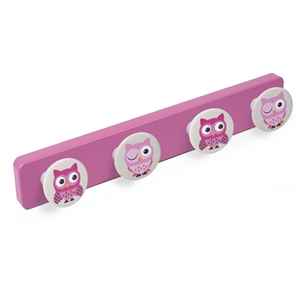 wall hanger abs pink colour knobs owls ap1374