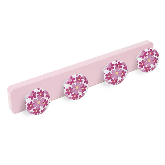 hanger abs pink colour knobs pink flowers baby children furniture hook tienda precio venta online 9055rs