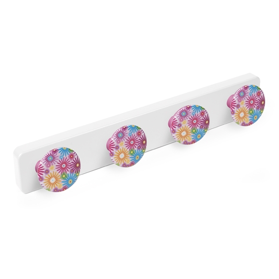 hanger abs white colour knobs coloured flowers baby children furniture hook tienda precio venta online 9056bl