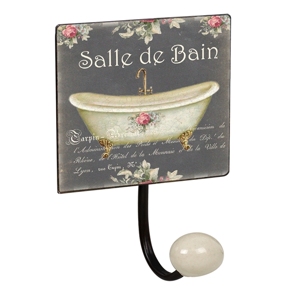 wandgarderobe knopf porzellan salle de bain vintage retro  9064n01