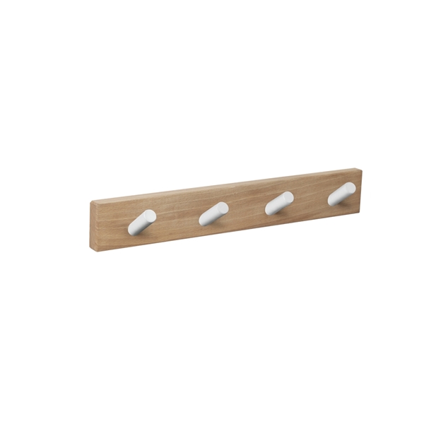 percha pared natural 4 pomos inclinados blancos nordico escandinavo diseño nordico escandinavo patere mur bois naturel 4 boutons inclines blancs nordique scandinave MOD 9400 B