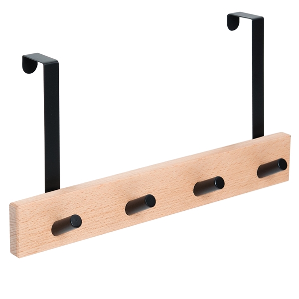 percha sobrepuerta madera 4 pomos inclinados negro nordico escandinavo diseño nordico escandinavo patere mur porte bois naturel 4 boutons inclines noirs nordique scandinave