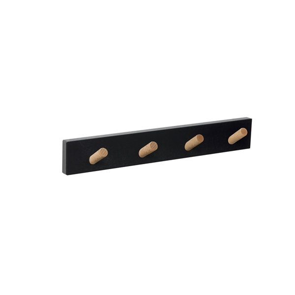 percha pared negra 4 pomos inclinados natural nordico escandinavo diseño nordico escandinavo patere mur bois noir 4 boutons inclines naturels nordique scandinave MOD 9400 B