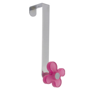 door hanger chrome with flower fuchsia transparent coat hook rack n247