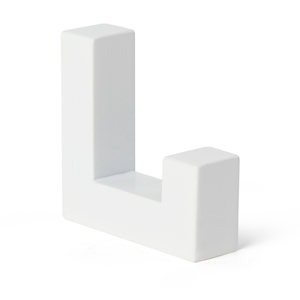 gancho pared 40x40mm metal blanco mate