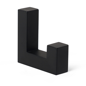 gancho pared 40x40mm metal negro mate