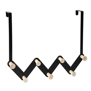 metallbügel über der tür schwarz 7 naturholzhaken
