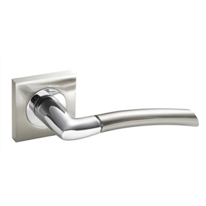 jeu de deux poignee de porte en aluminium ronde 50 mm finition satin nickel et chrome shine de rosette ma portia